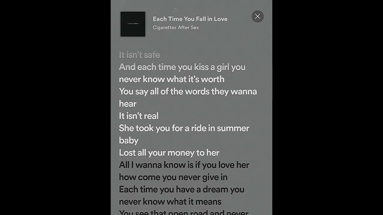 Each time you fall in love - Cigarettes after sex // short lyrics (speed  up)