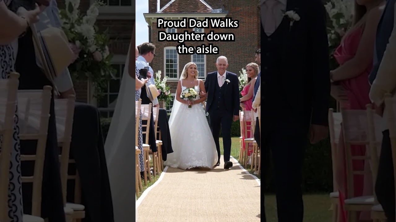 Proud Dad Walks Daughter Down The Aisle