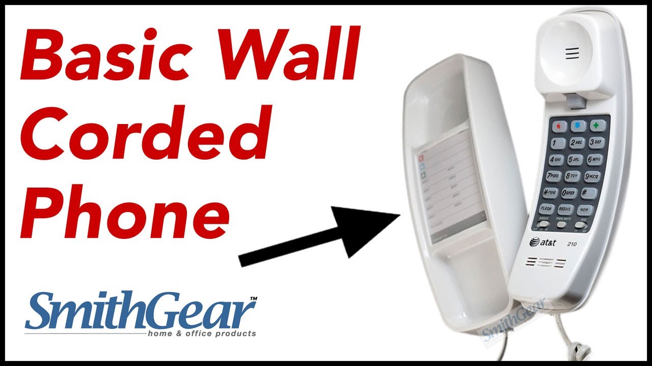 AT&T 210 Basic Corded Wall Telephone WHITE from SmithGear.com - YouTube