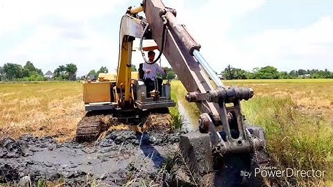 XE CUỐC MÚC ĐẤT RUỘNG LÀM ĐƯỜNG MƯƠNG cần cẩu xáng cạp xáng dây xe xúc