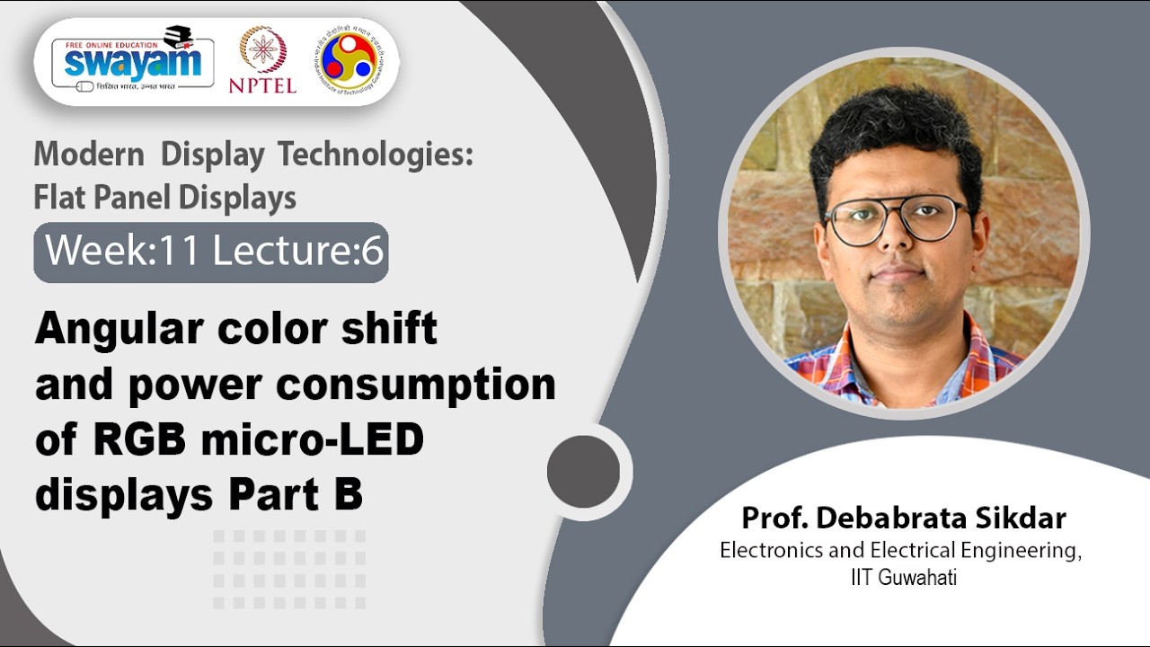 Lec 57: Angular color shift and power consumption of RGB micro-LED displays Part B