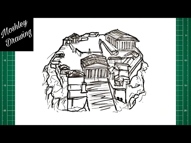 How to Draw Acropolis of Athens - YouTube