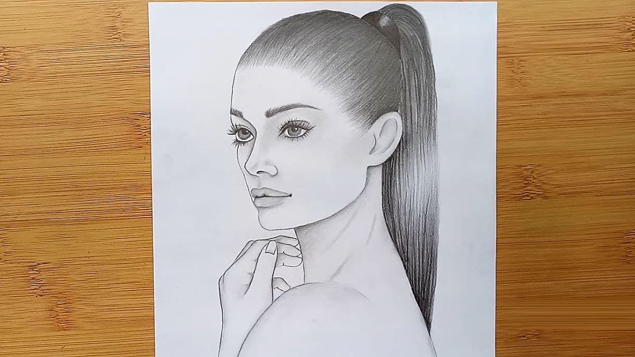 How to Draw Hair in a Ponytail Easy Tutorial for Beginners  JeyRam Drawing  Tutorials