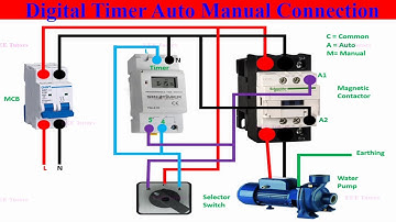 Water Pump Control Using Digital Timer | Digital Timer Auto Manual Magnetic Contactor Connection