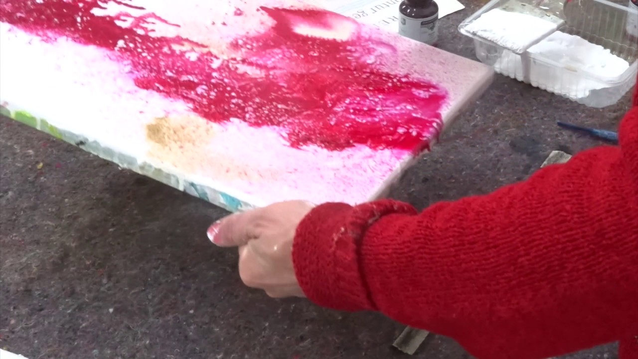 Maltechnik: Struktur mit Putz und Tusche - YouTube
