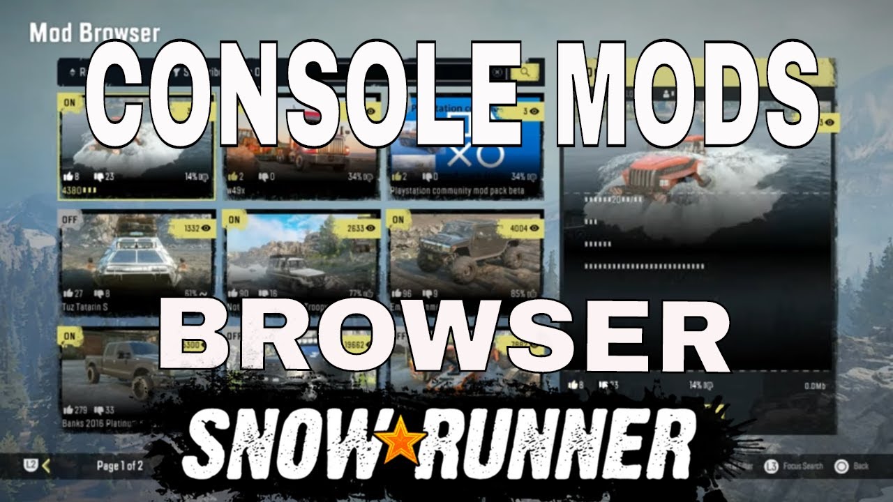 snowrunner mods console