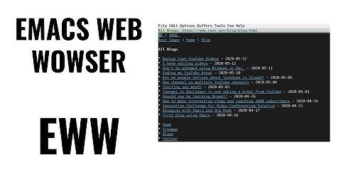 Emacs EWW Web Browser