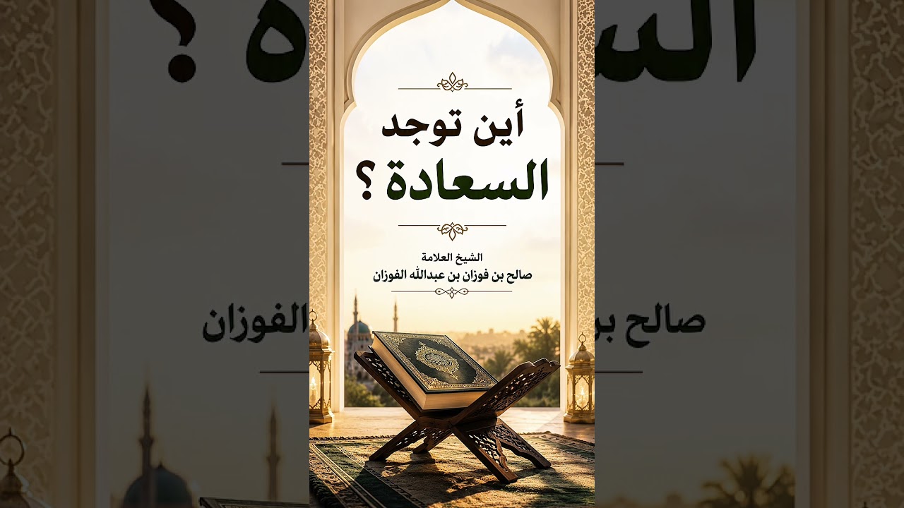 أين توجد السعادة ؟ الشيخ العلامة صالح بن فوزان بن عبدالله الفوزان .