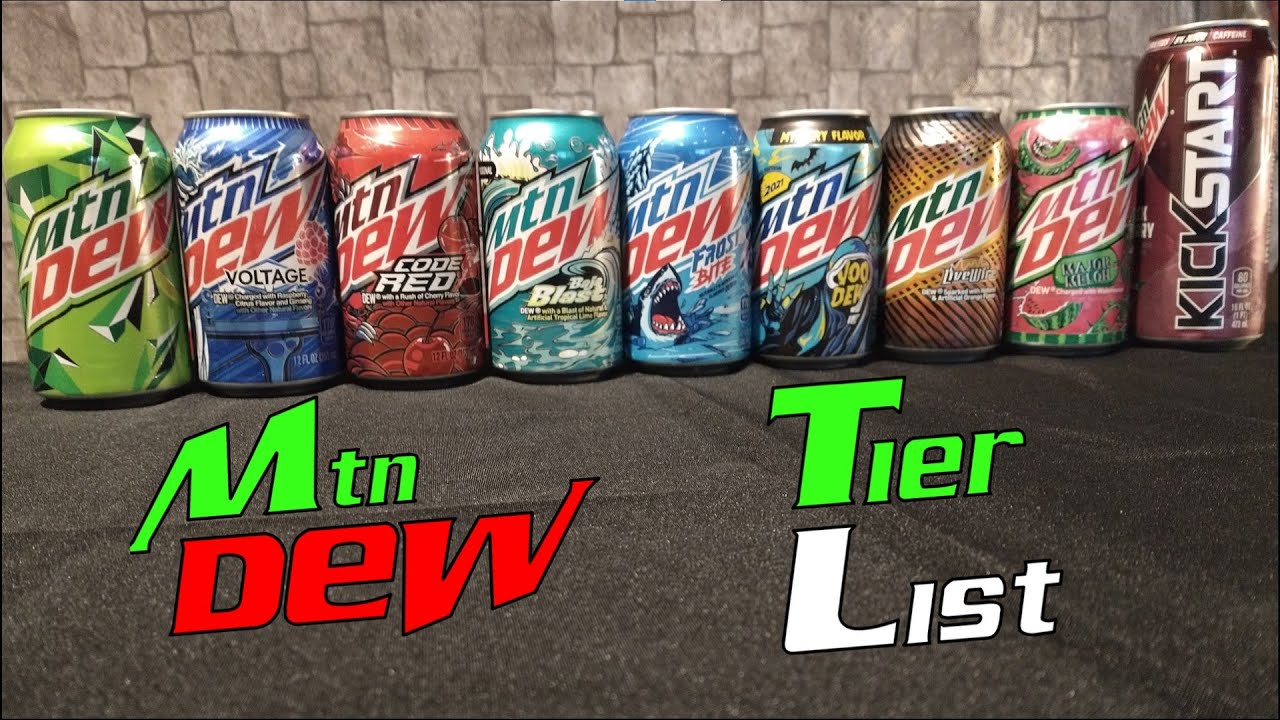 We Rank 16 Flavors of Mountain Dew! (Tier List) - YouTube