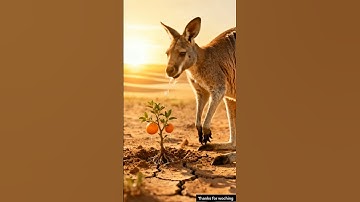 Kangaroo saved orange tree from drying by watering it😭#ai #save #tree #kangaroo