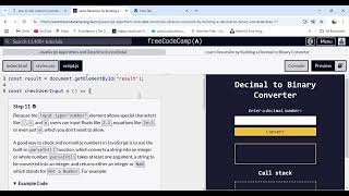 Learn Recursion by Building a Decimal to Binary Converter  Step 11   freeCodeCamp.org