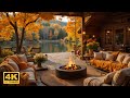Peaceful Autumn Evening on the Porch 🍂 Soft Piano &amp; Nature Sounds for Serenity &amp; Calm