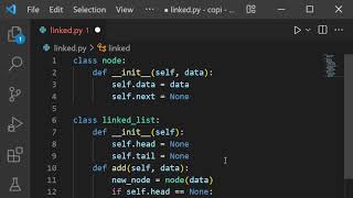 Github Copilot AI making a linked list in Python
