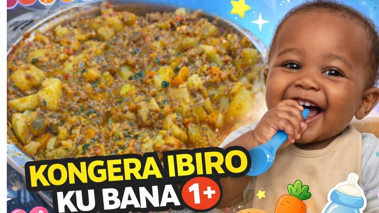 🥣Ibiryo Byongera Ibiro ku Bana (1+) | Courgette ivanze n'inyama ziseye, Ibirayi & Karoti|