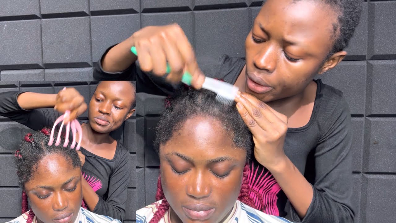 ASMR ✨Attentive scalp scrathing with different tools, with tingly gum cracking scalp massage