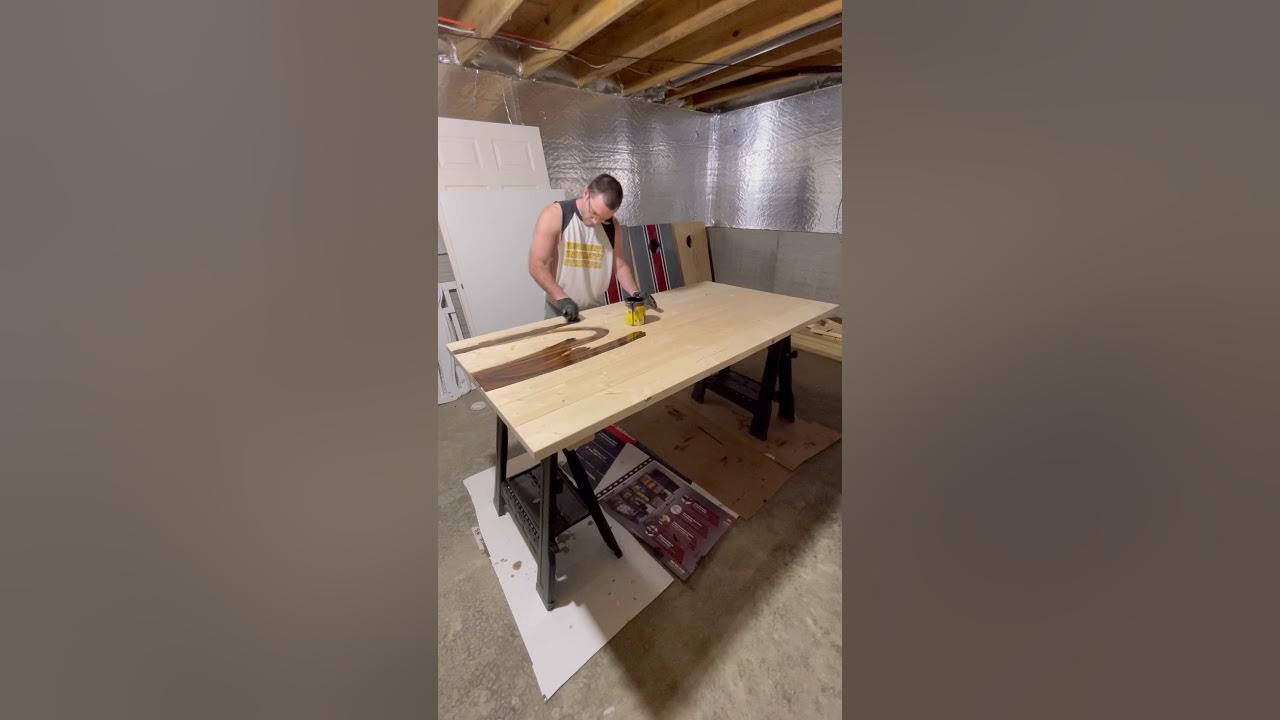 How to stain a pine table top YouTube