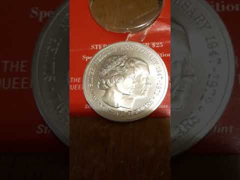 1972 Sterling Silver Cayman Islands Coin 25th Wedding Anniversary