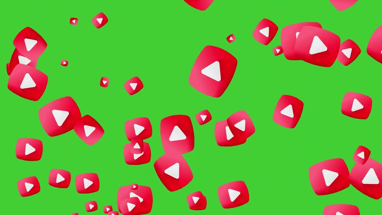 YouTube Icons on Green Screen Background | COPYRIGHT FREE | HD