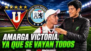 Ganó LDU 1-0 a Guayaquil City, los hinchas se van molestos a pesar de la victoria