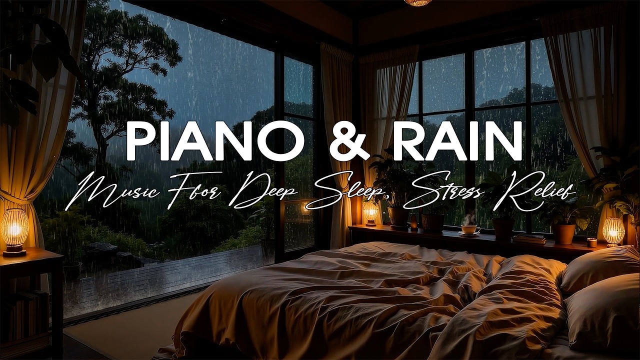 Deep Sleep Piano 🌧️ Rain Sounds for Anxiety, Stress Relief & Insomnia 🌙  FALL INTO SLEEP INSTANTLY