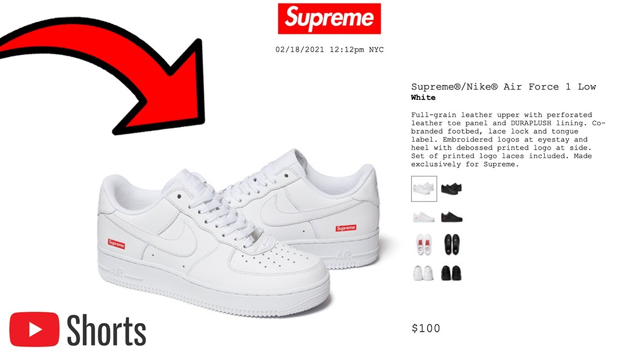 supreme nike air force 1 low restock