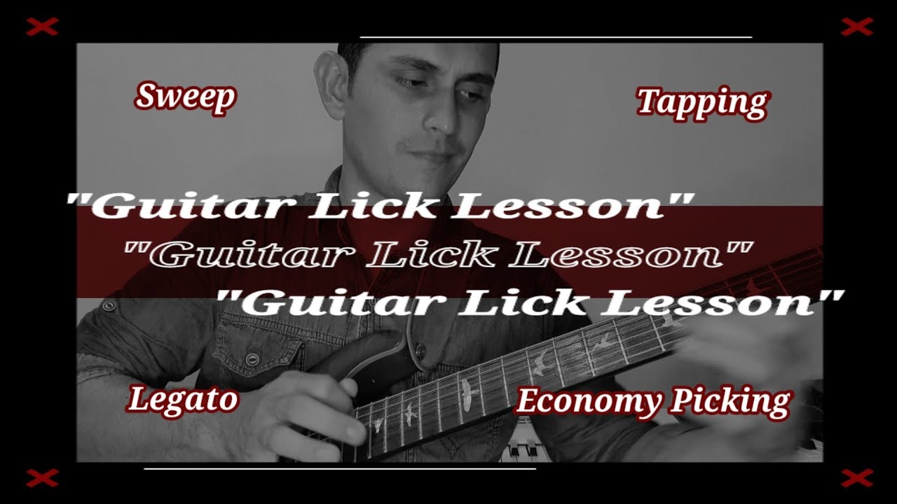 SWEEP TAPPING GUITAR LICK LESSON... Sweep Picking, Tapping, Legato