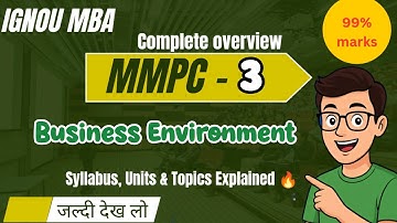 MMPC-003 Business Environment Complete Overview | IGNOU MBA | Important Units & Preparation