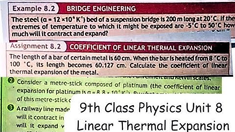 9th Class Physics | Unit 8 | Linear Thermal Expansion | Example Assignment  8.2 | QAS Edu