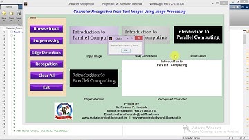 Character Recognition from Images Using Image Processing Matlab Project Code