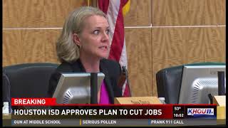 Houston ISD approves plan to cut jobs