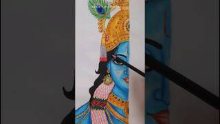 Lakshmi Narayan Half Face drawing🙏| #viral #art #shorts screenshot 5