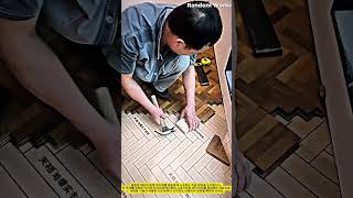 작은 오차도 허용되지 않는 헤링본 바닥 시공 🪵#worker #process #flooring #woodfloor #interior #construction #RandomWorks