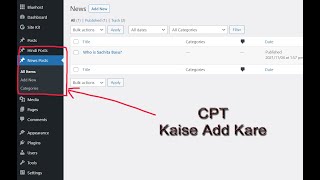 How to Add/Make Custom Post Type (CPT) in WordPress  without plugins | in Hindi