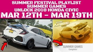 FORZA HORIZON 4 - HOW TO COMPLETE Summer games -Unlock RARE 2018 HONDA CIVIC TYPE-R