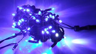 Guirlande 100 LED bleu flashing