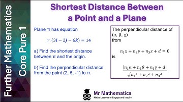 Shortest Distance Between a Point and a Plane | Mr Mathematics
