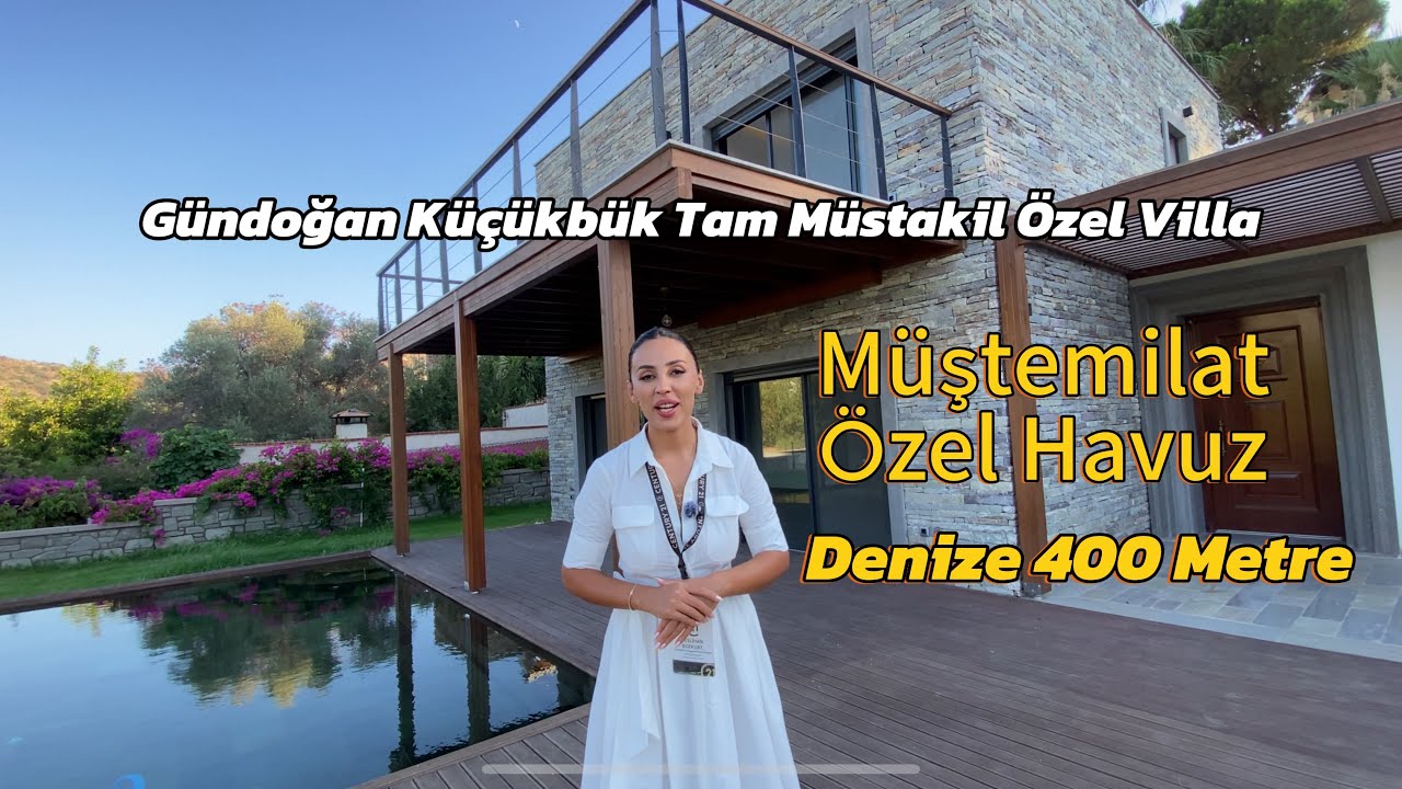 Вилла в Бодруме Гюндоган на продажу, в пешей доступности от моря | Отдельно стоящая виллас бассейном