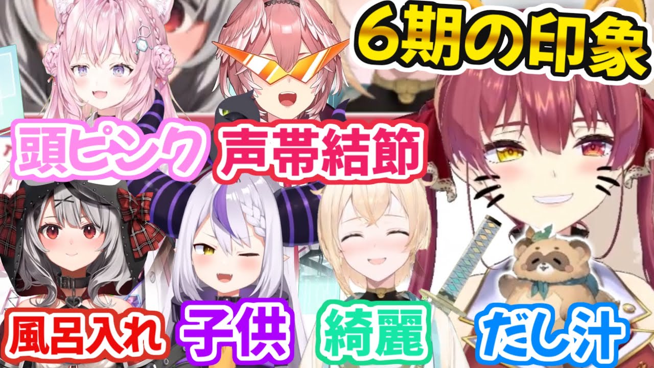 マリン船長が思う「6期生(+ぽこべぇ)」への今の印象まとめ【ホロライブ 切り抜き動画  風真いろは ラプラス・ダークネス 博衣こより 沙花叉クロヱ 鷹嶺ルイ】