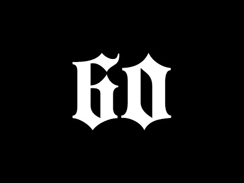 Gothic Font Countdown Timer - 60 seconds