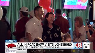 Arkansas head football coach Ryan Silverfield in Jonesboro for All In Roadshow