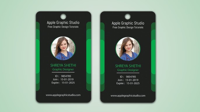 Company ID Card Design  ID Badge Maker - Photoshop Tutorial 