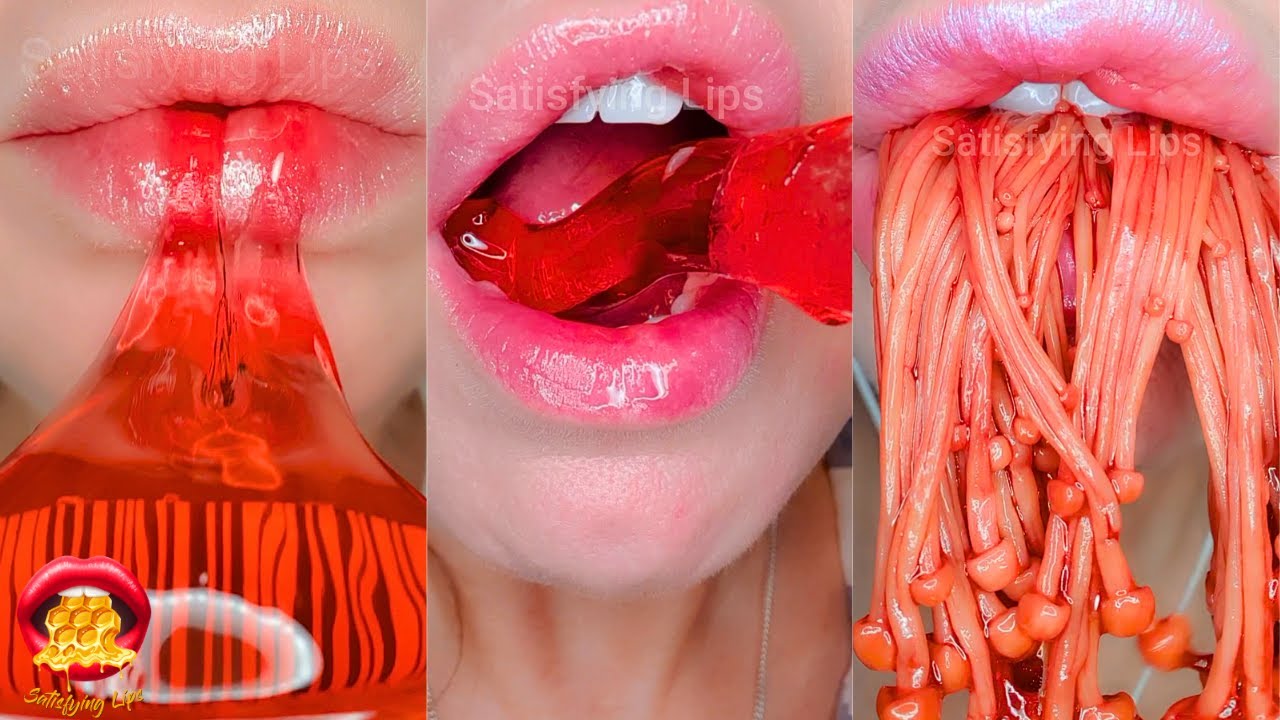 Satisfying ASMR Eating RED FOOD Compilation Mukbang 먹방