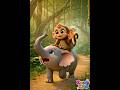 हाथी और बंदर की मजेदार दोस्ती | Funny Animal Story” #kidsvideo #kidsshorts