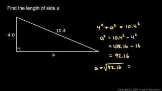 Geometry 9.5c - Pythagorean Theorem Example 1