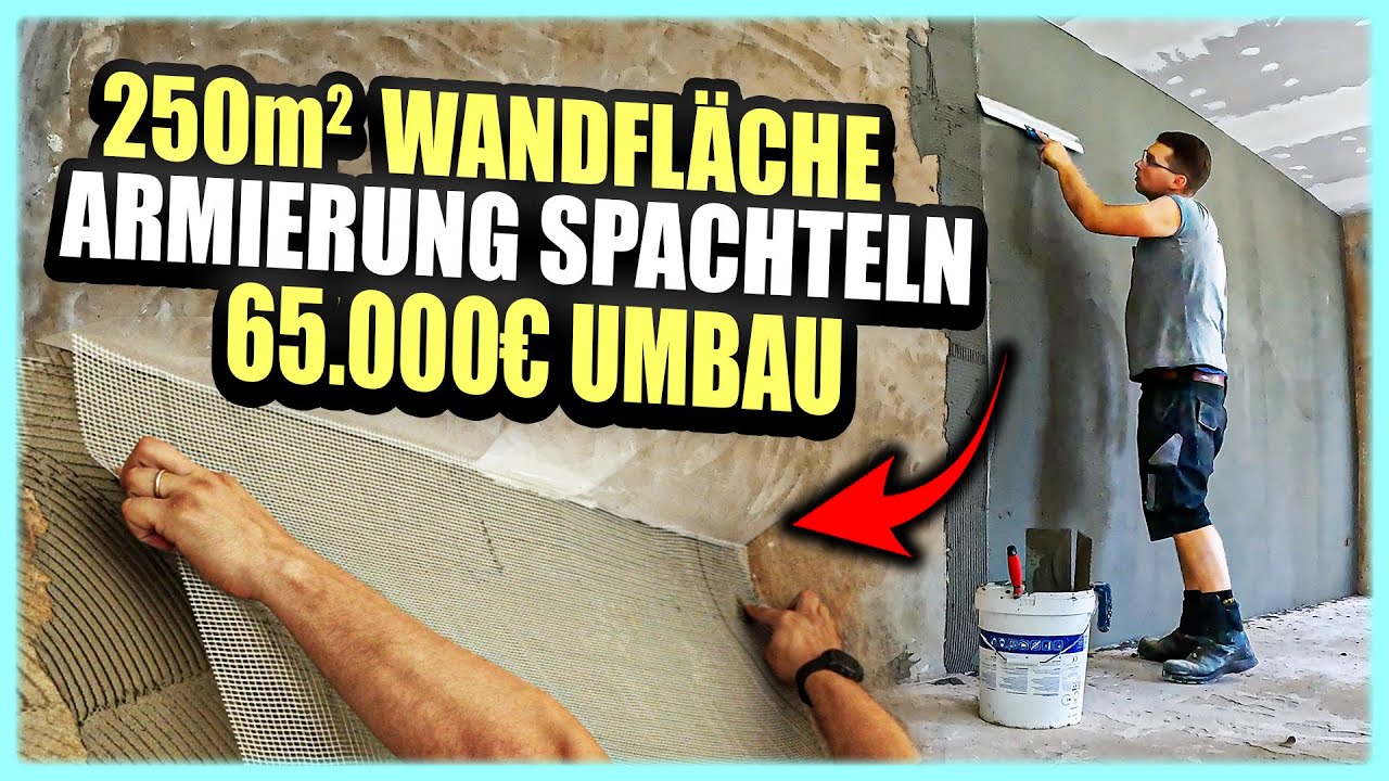 250m² WÄNDE mit Gewebe & Armierungsmörtel im 65.000€ Umbau spachteln! | Home Build Solution