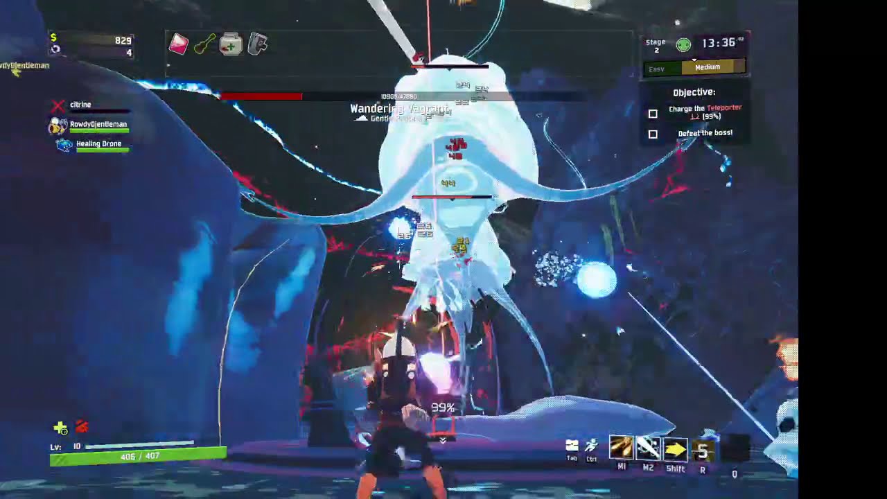 Razz and crew playing Risk of Rain 2 co-op