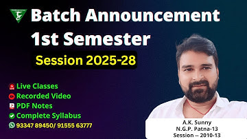 1st Semester Batch Announcement(Session 2025-28) || SBTE Bihar Polytechnic