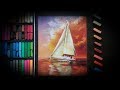 Как нарисовать яхту сухой пастелью на наждачной бумаге./How to draw a yacht with pastel on sandpaper