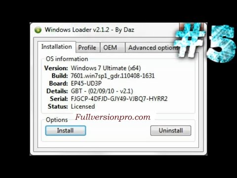 Видеоурок #5 о том, как активировать Windows 7 64 bit byRomeo с помощью Windows Loader by Daz