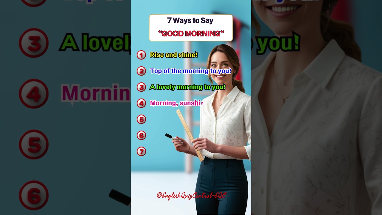 7 Ways to Say 'Good Morning' | Fun & Unique Greetings! #learnenglish #shorts #funny #foryou